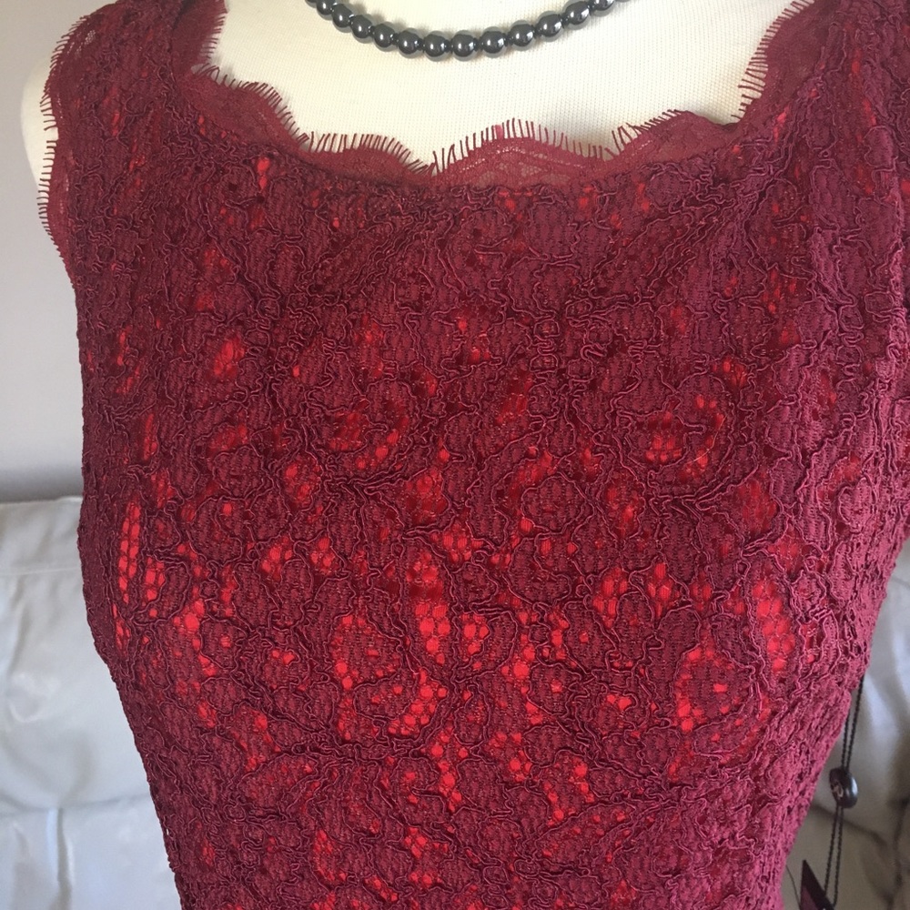 NWT! Adrianna Papell Sleeveless Lace Overlay Cocktail Dress - Picture 3 of 10
